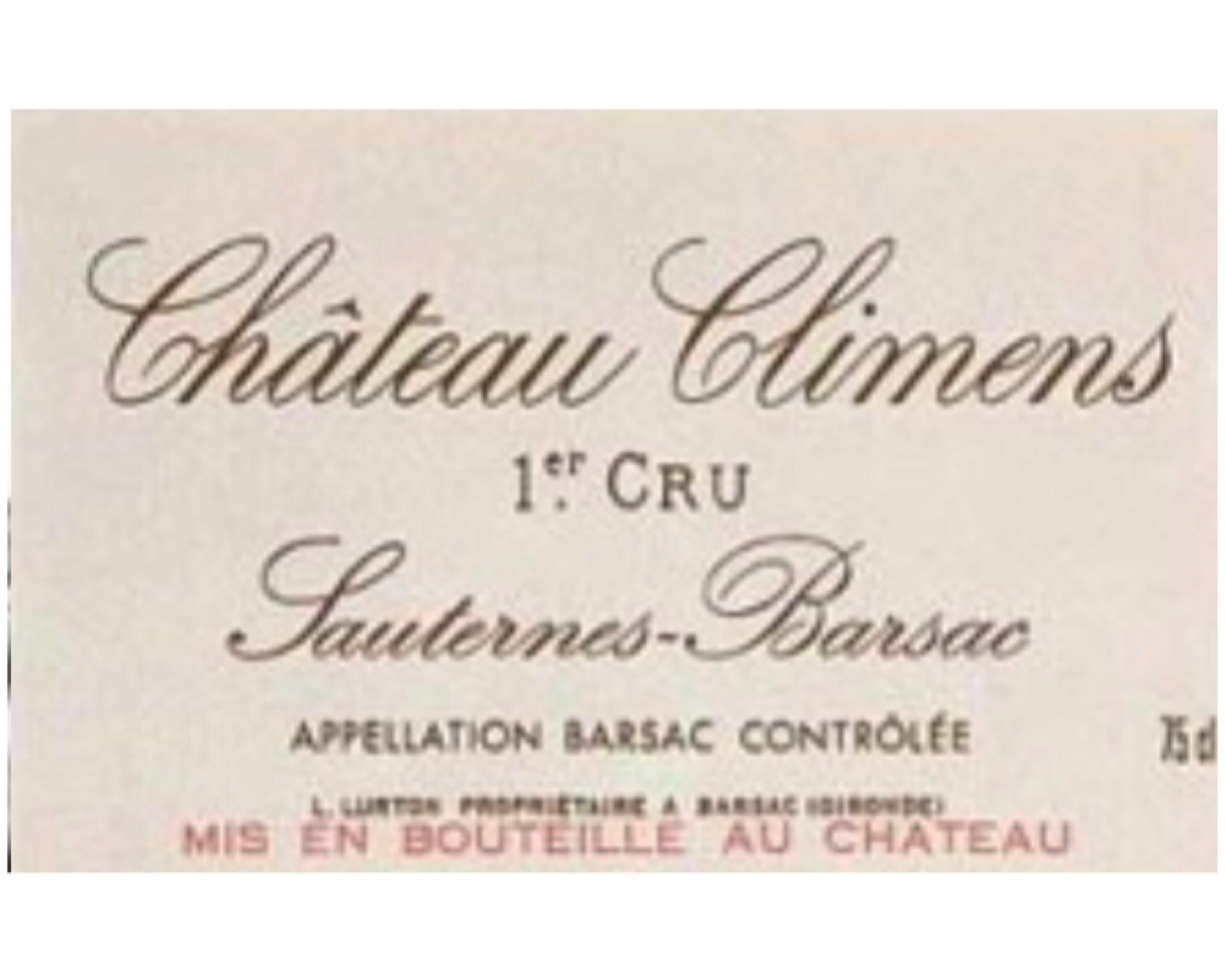 Chateau Climens 2009 Sauternes